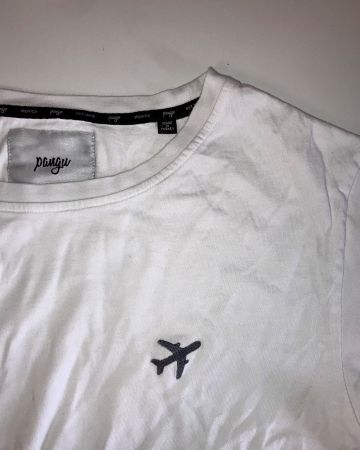 Airbound The Label — Wide Neck T-Shirt mit Flugzeug Logo [L]