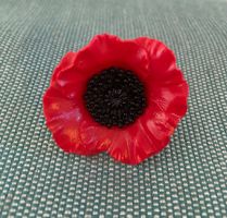 Bague coquelicot réglable