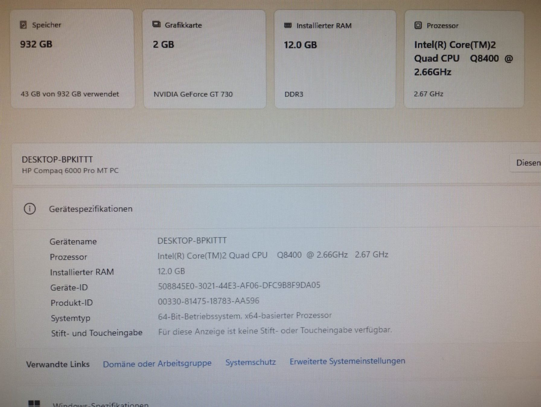 Hewlett Packard PC: HP Compaq 8200 Pro SFF Tower PC, Intel Core i5, Windows 11 – Usato da Weisslingen venduto da Dmusikus 5