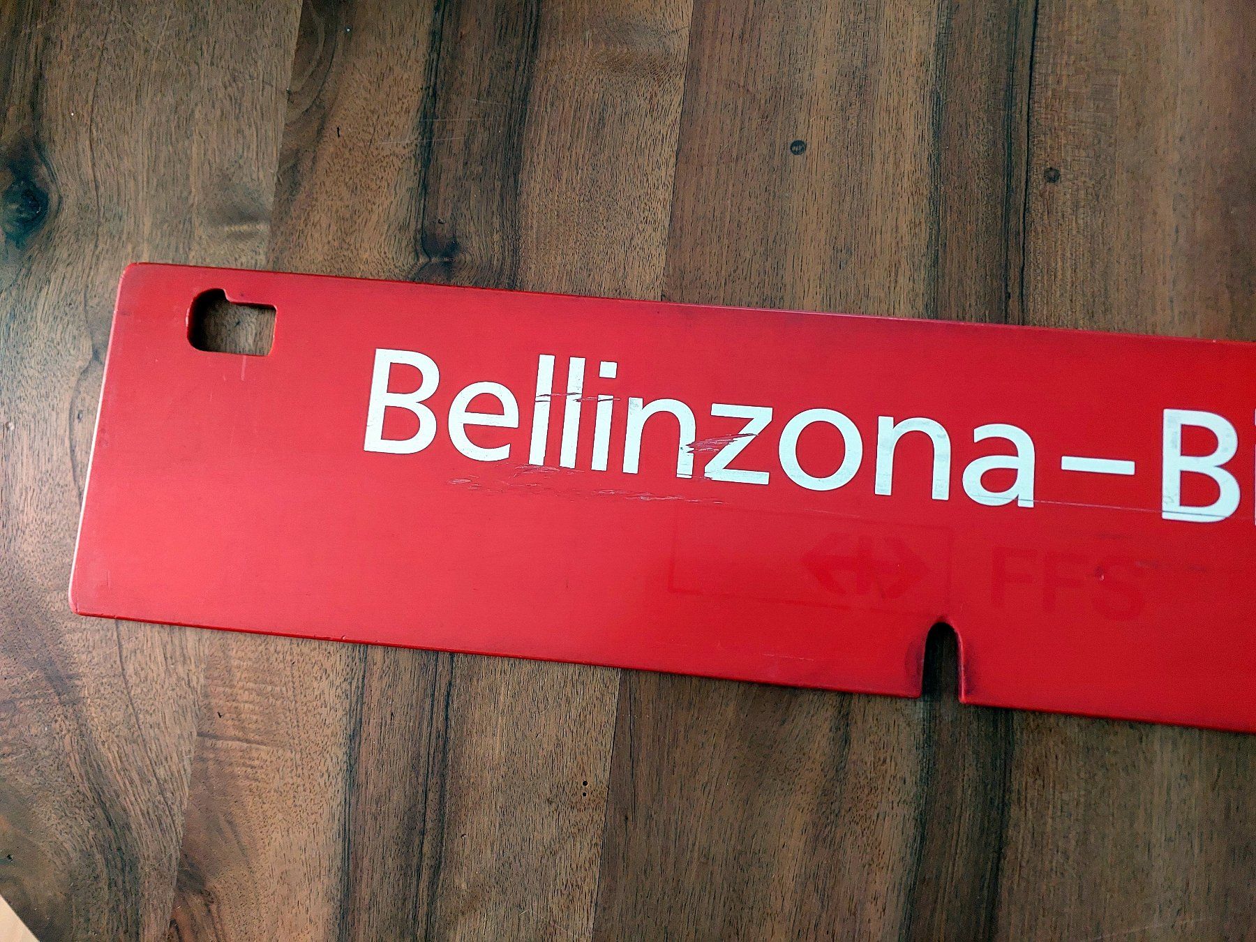 Schilder: PTT/Postauto Strecken-Schild - Biasca-Bellinzona-Biasca – Gebraucht aus Schönenwerd von Steidi 3