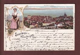 Souvenir de NEUCHÂTEL - 1898 Litho Guggenheim