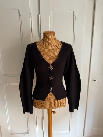AMISU - Feinstrick Cardigan schwarz XS