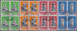 1940, Pro Patria, B3-B6, Viererblöcke von BASEL, Kat: 300.-