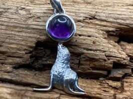 Anhänger, Seelöwe und Amethyst