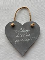 🤍 Herz - Dekoanhänger aus Ton, grau, Shabby Chic 🤍