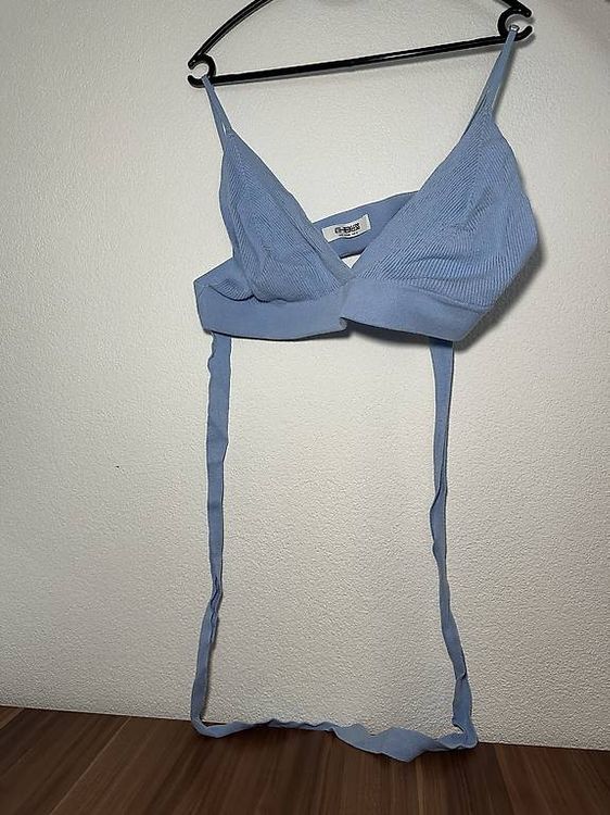 DESIGN – Oversize-Oberteil In Blau Mit Puffärmeln