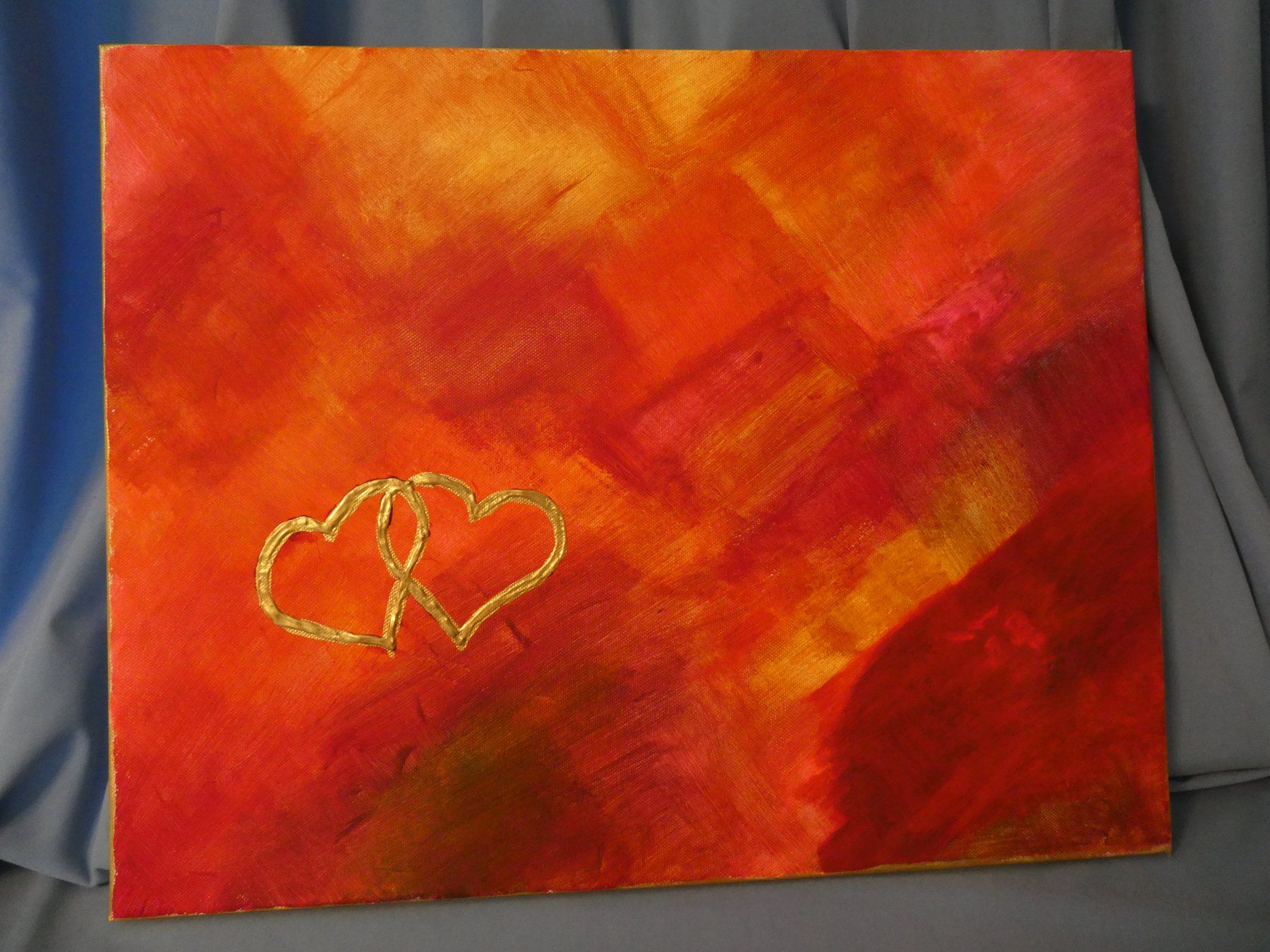 Poster & Bilder: Herzen Acrylbild 50 x 40 cm – Neu (gemäss Beschreibung) aus Tann von Charly65
