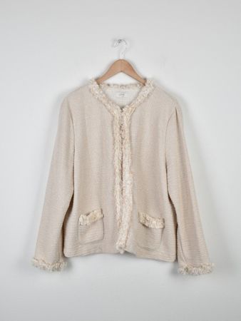 Oltre Cardigan, beige mit Glitzer, Gr.46