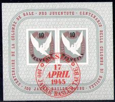 1945, W23, Block Basel gestempelt (14129)