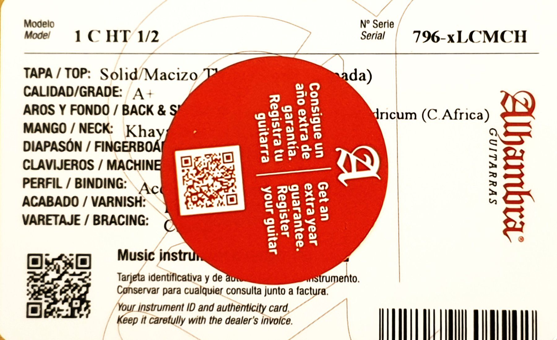 Alhambra Musikinstrumente: Kindergitarre Alhambra (1/2-tel Grösse) – Neu und originalverpackt aus Wöschnau von Musikhaus-Luethy5012 9