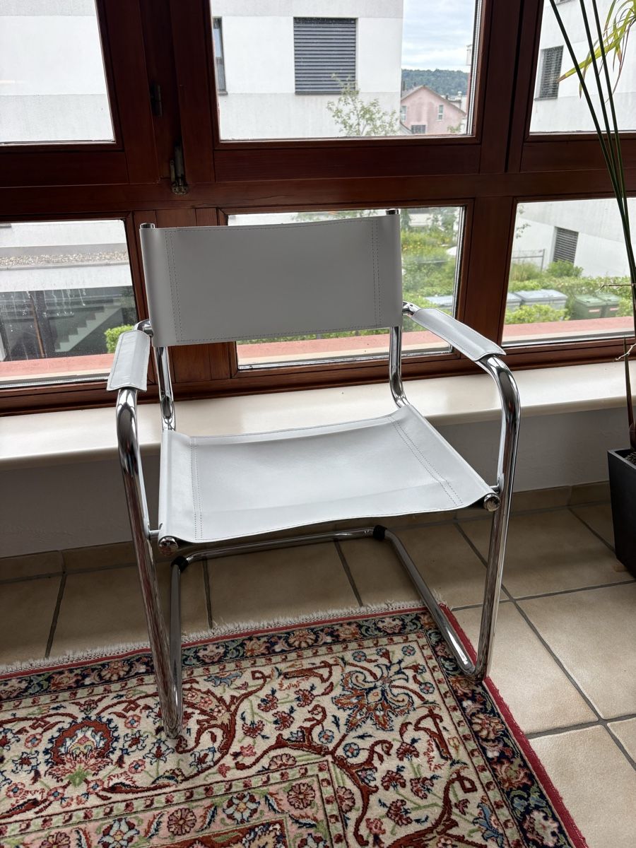 Sedie: Freischwinger Leder Weiss – Usato da Wallisellen venduto da paintbrush 1