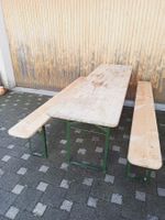 Festbankgarnitur 220 × 60 cm – Tisch mit 2 Bänken – klappbar