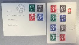 1939 Landi Brief/PTT Blatt mit Satz französisch und Deutsch