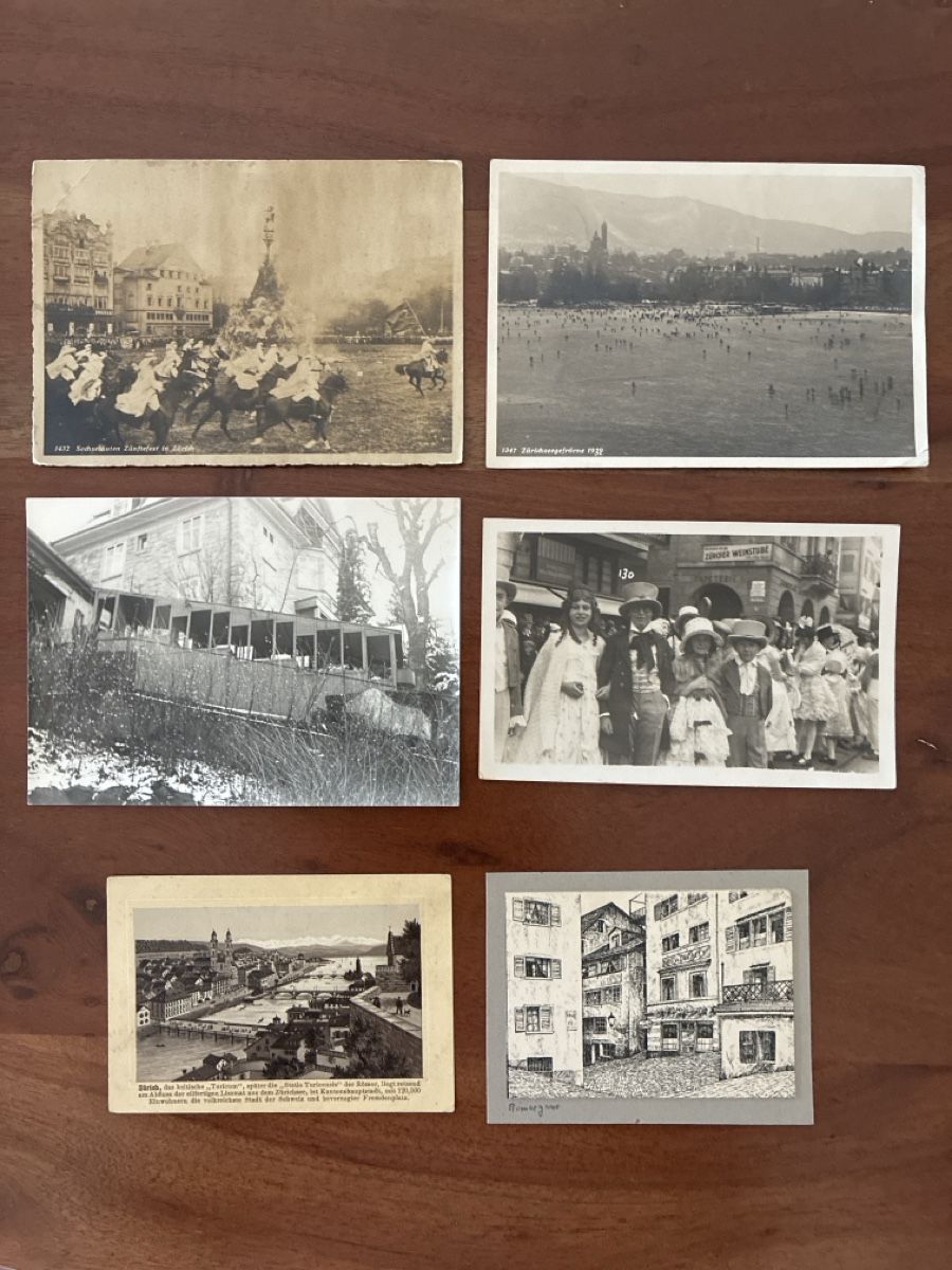 Cartoline postali: 10 Ansichtskarten Schweiz diverse von Zürich  – Usato da Oftringen venduto da Cla.vD.74
