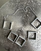 Coole Statement-Kette mit geometrischen Formen, Silber