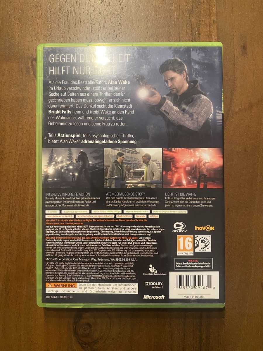 Microsoft Giochi: Alan Wake für Xbox 360 – Usato da Thunstetten venduto da Virus_33 2