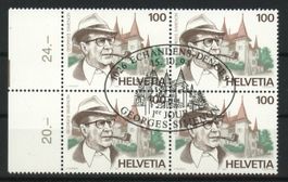 1994, Nr.871, Gemeinschaftsausgabe CH/B/F, Viererblöcke, ET