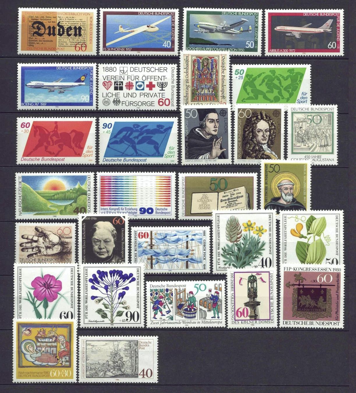 Alle Briefmarken: Deutschland 1979-1980 kompl postfr** – Gebraucht aus Basel von Pfefferschootte 1