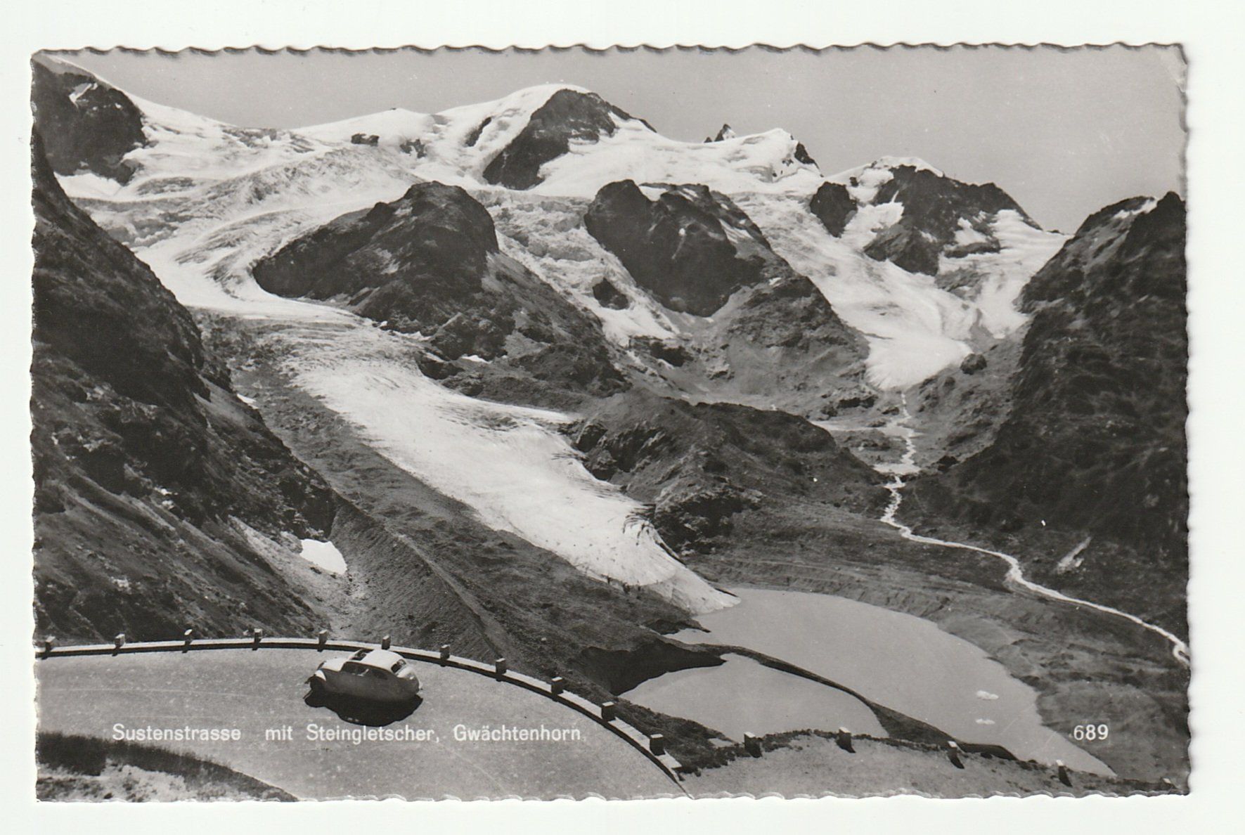 Cartes postales: Postkarte 1954 Steingletscher an Sustenstrasse mit Oldtimer – D'occasion à St. Gallen par Ricardo_Deals