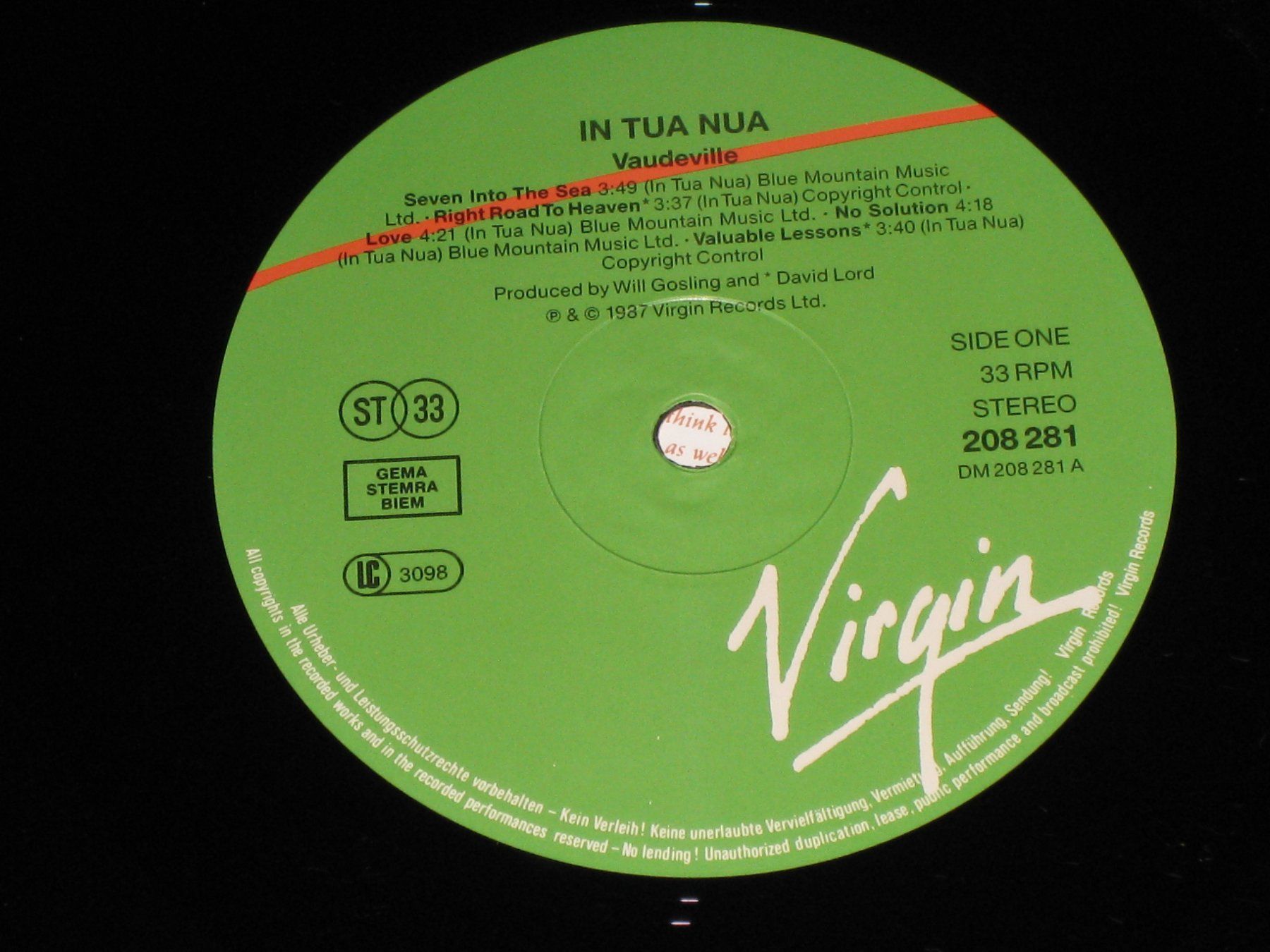 Dischi in vinile: LP - IN TUA NUA - VAUDEVILLE – Usato da Steckborn venduto da Quo7 1