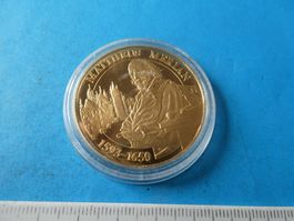 Schweiz vergoldete Medaille PP 40 mm, Mattheus Merian