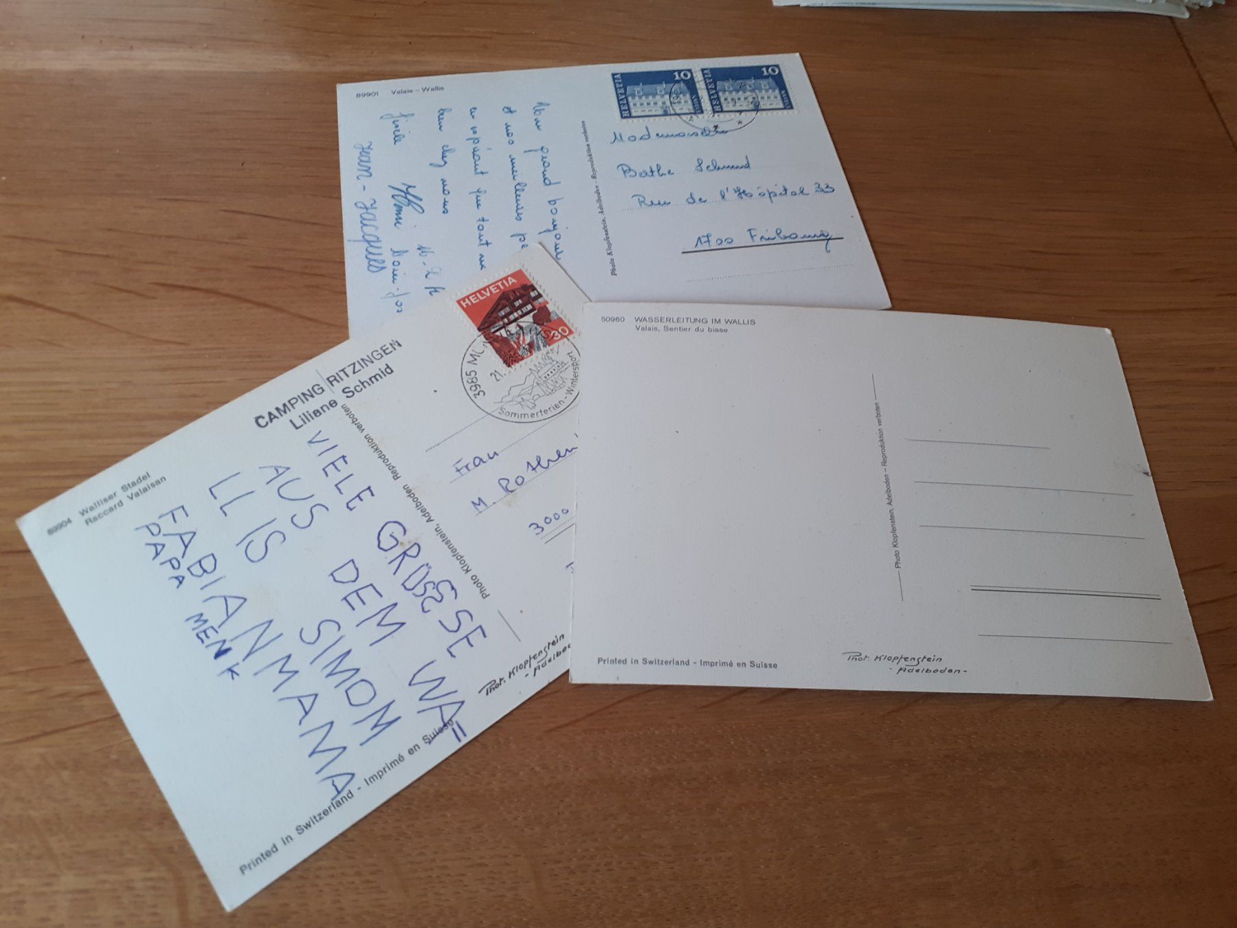 Cartoline postali: VALAIS - WALLIS - FOLKLORE - STADEL - CAMPING RITZINGEN – Usato da Winterthur venduto da Ornyx7 1