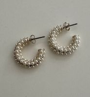 Elegant Pearl Hoop Earrings (used only once)