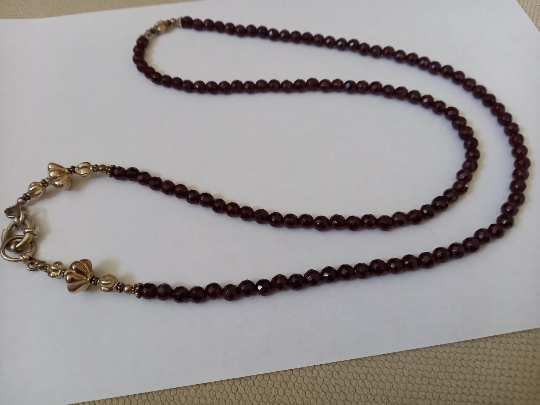 Ketten: Wunderschöne, Lange antike Silber Kette mit Granaten – Gebraucht aus Rickenbach LU von ata47