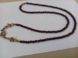 Wunderschöne, Lange antike Silber Kette mit Granaten