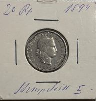 Schweiz 20 Rappen 1894 B I/II - abart, Stempelriss(chen)