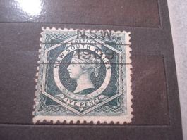 Alte Marke New South Wales, 5 Pence, grün, o 1909