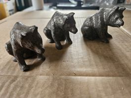 3x Bären Figuren Deko, Metallguss, neu, Winter Deko!!!