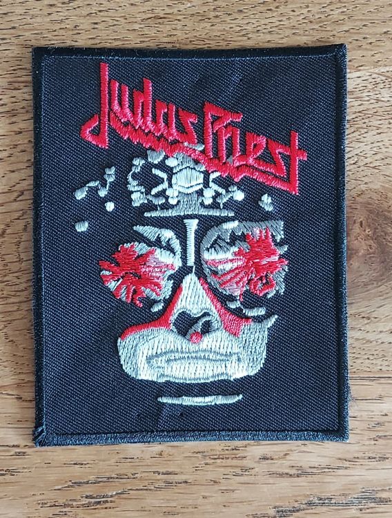 Patch Judas Priest Jaune Et Noir - Écusson Thermocollant 13x4 Cm Pour Veste, Blouson, Sac - Groupe Hard Rock