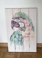 Holzbild Papagei, Wandbild, Dekoration, Top Zustand!
