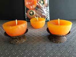 Kerzenhalter mit Rostpatina inkl. Kerzen Dekoration Herbst
