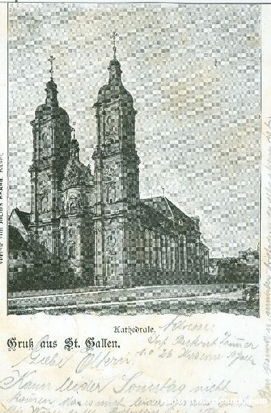 Cartoline postali: St. Gallen - Kathedrale + 1901 Feldpost – Usato da Emmenbrücke venduto da teestube