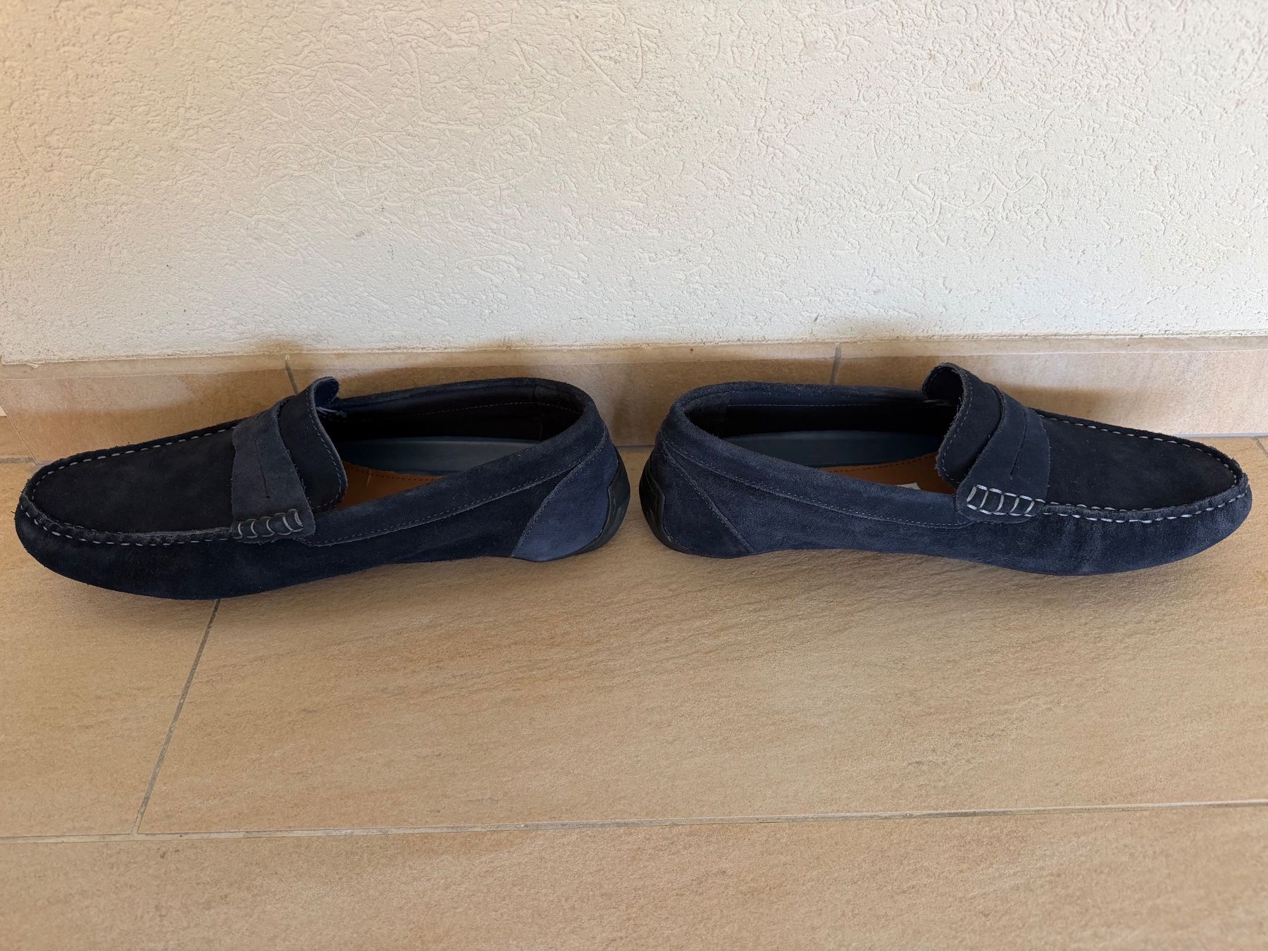 Herrenschuhe: Mocassins en daim bleu, p. 46 – Neu (gemäss Beschreibung) aus St-Gingolph von GoldenKeys 3