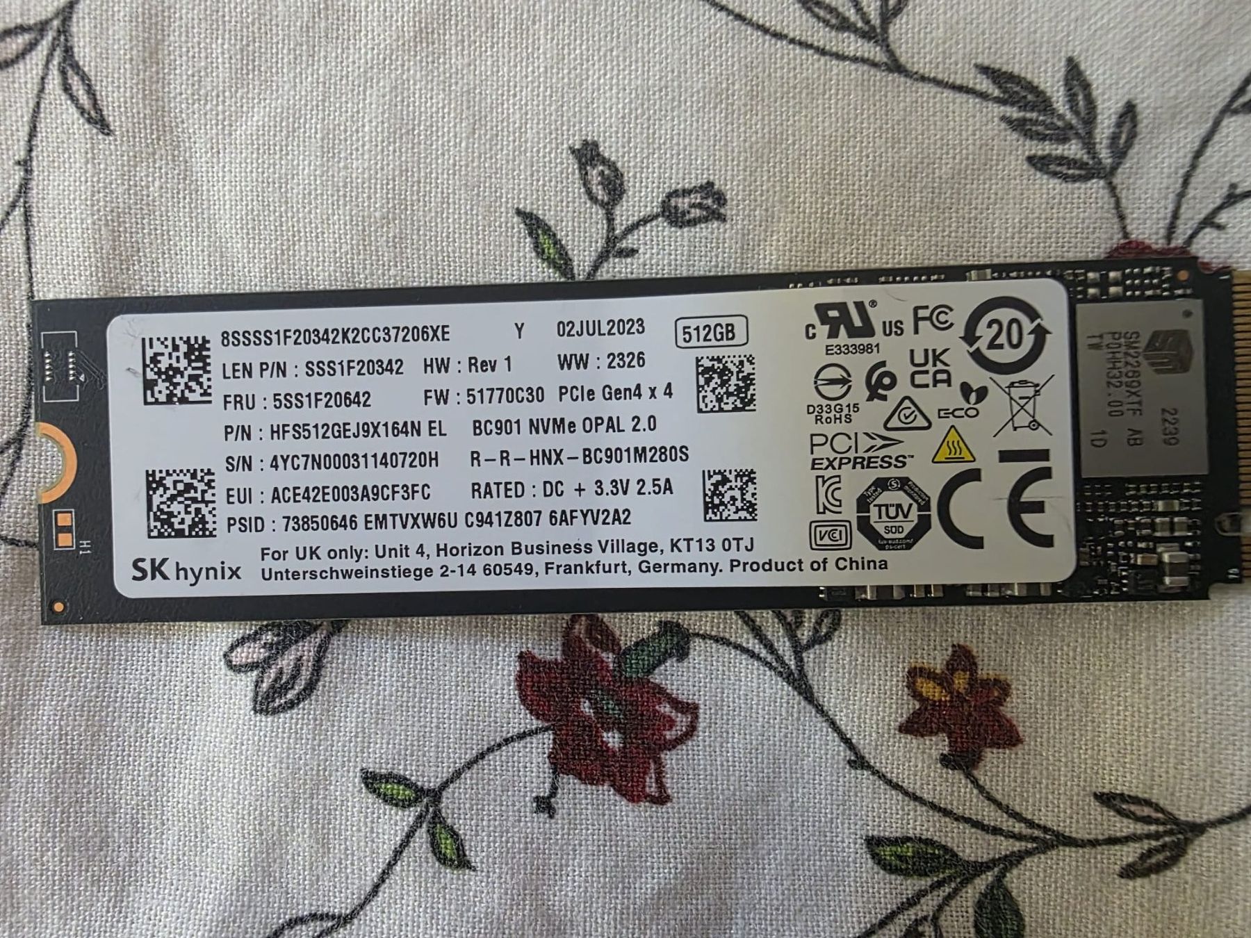 Hyperx Harddisks: SSD 512GB  M.2 – Gebraucht aus Neuchatel von StevChamb110