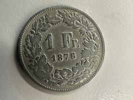 1 Fr. Silber Schweiz 1876 s