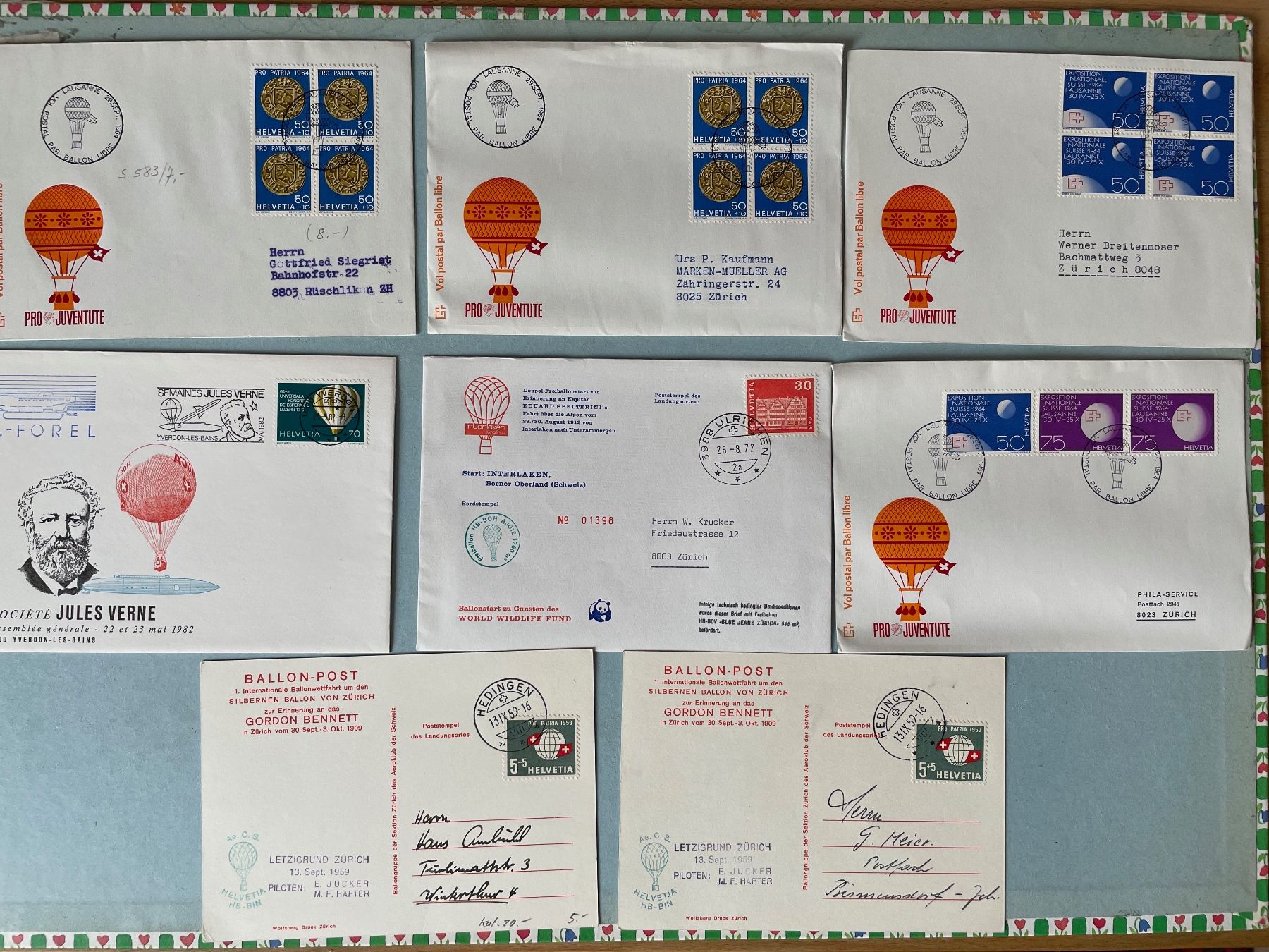Alle Briefmarken: 23 Belege Ballon-Post – Gebraucht aus Zürich von stzepp 2