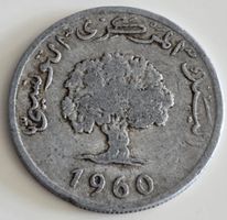 Münze Tunesien 5 Millimes 1960