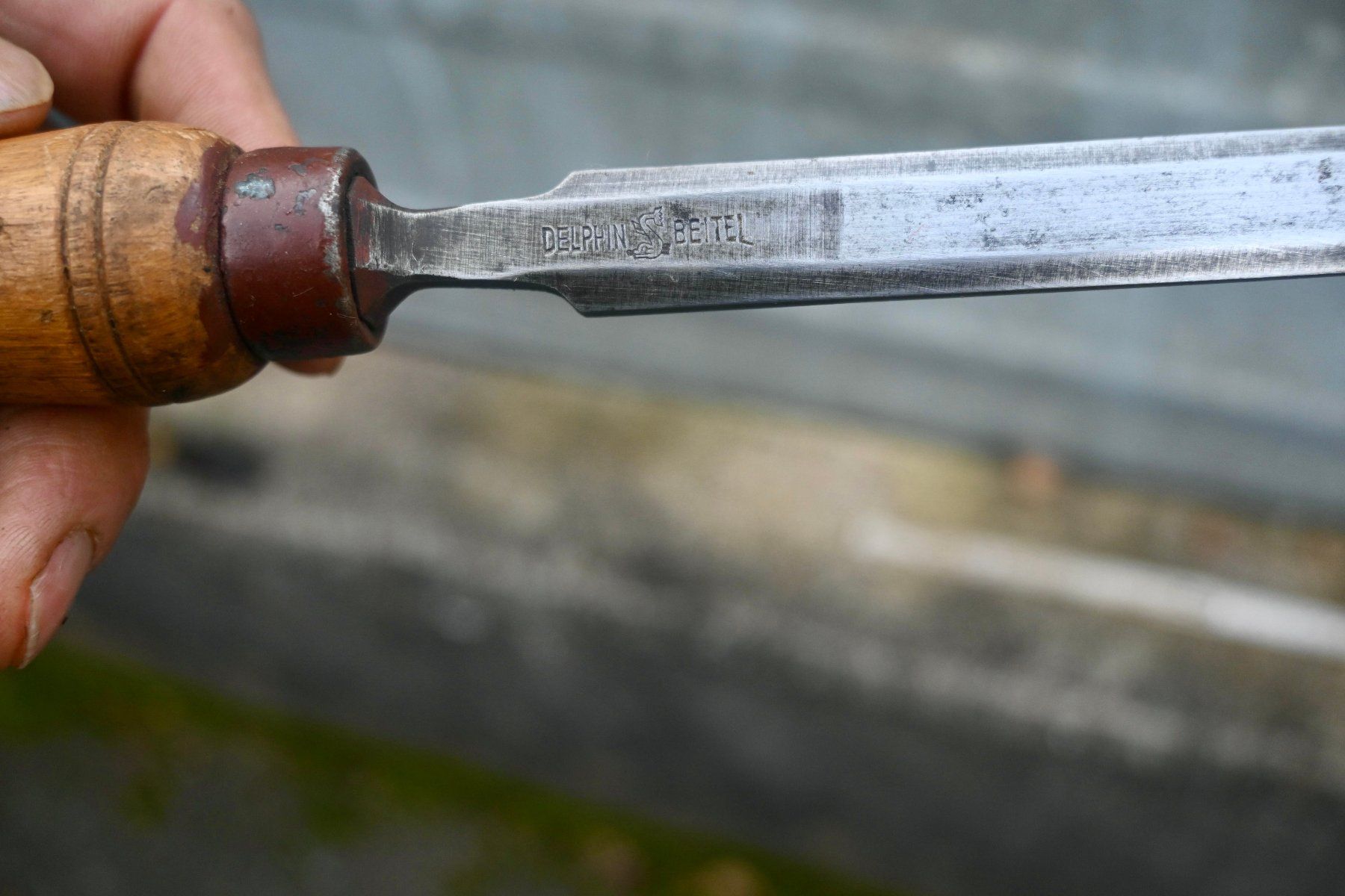 Tutti gli attrezzi: alter DELPHIN Beitel STECHBEITEL länge 25.5cm – Usato da Pfaffhausen venduto da mono_rec 7