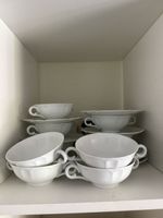 Soup Cups and Saucers C. Field Haviland Limoges France White