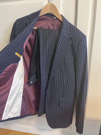 Anzug mit Hose Gianni Feraud Nadelstreifen (navy)
