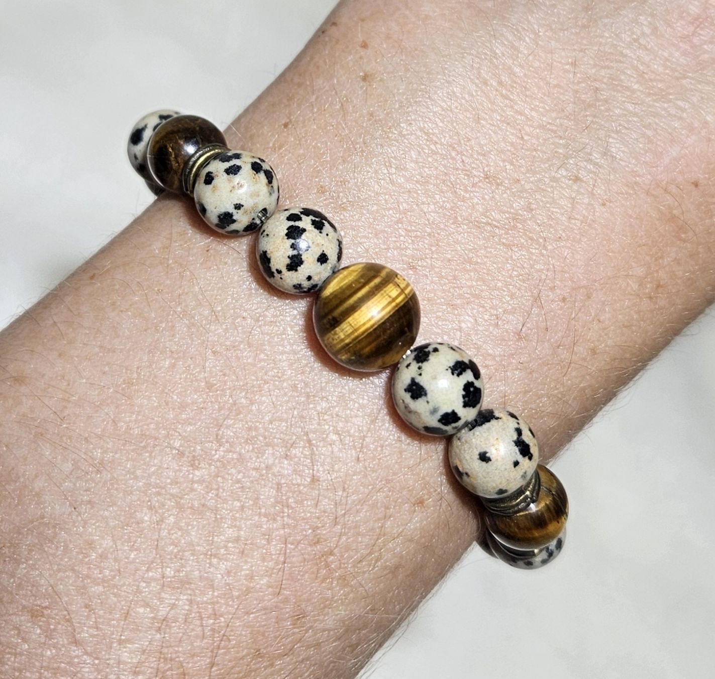 Bracciali & Braccialetti: Dalmatiner-Jaspis Armk. - Spendenaktion – Nuovo (secondo la descrizione) da Unterkulm venduto da Nachtigall 2