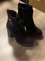 Stiefeletten Damen Schwarz Grösse 38 Schnürung Blockabsatz