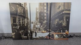 3-teiliges Wandbild New York, Leinwandbild, Top Zustand