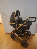 Kinderwagen Gonser schwarz gold gebrauchter Zustand