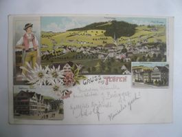 farbigeLithoAK  TEUFEN, Gasthau ADLER