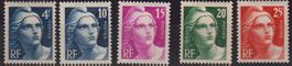 Frankreich, Mi 698-702* mit Falz